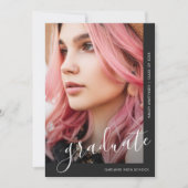 Ankündigung von Chic Script Black Foto Abschluss (Vorderseite)