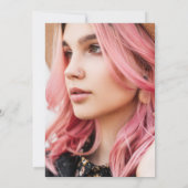 Ankündigung von Chic Script Black Foto Abschluss (Rückseite)