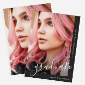 Ankündigung von Chic Script Black Foto Abschluss