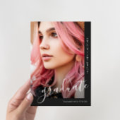 Ankündigung von Chic Script Black Foto Abschluss