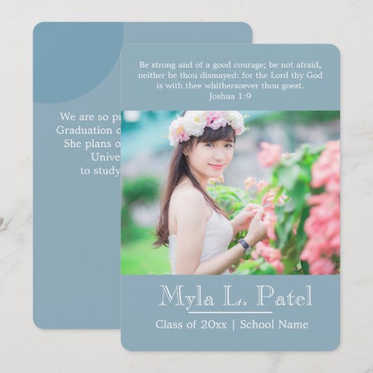 Ankündigung von christlich Scripting Foto Abschlus (Vorne/Hinten)