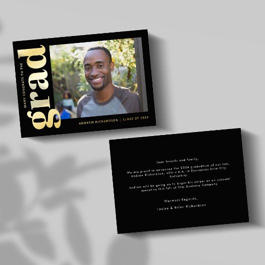 Ankündigung von Classic Black Gold Foto Abschluss