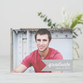 Ankündigung von Classic Gray Abschluss - einladen (Stehend Vorderseite)