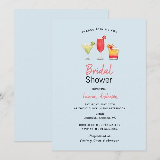 Ankündigung von Cocktail-Brautpartys (Vorne/Hinten)
