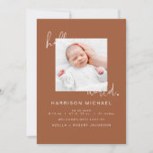 Ankündigung von CORIANDER Boho Newborn Ein Foto (Vorderseite)