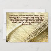 Ankündigung von Country Burlap Foto Abschluss (Rückseite)