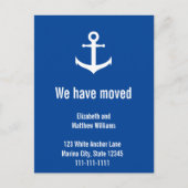 Ankündigung von Custom Nautical Blue and White Mov Postkarte (Vorderseite)