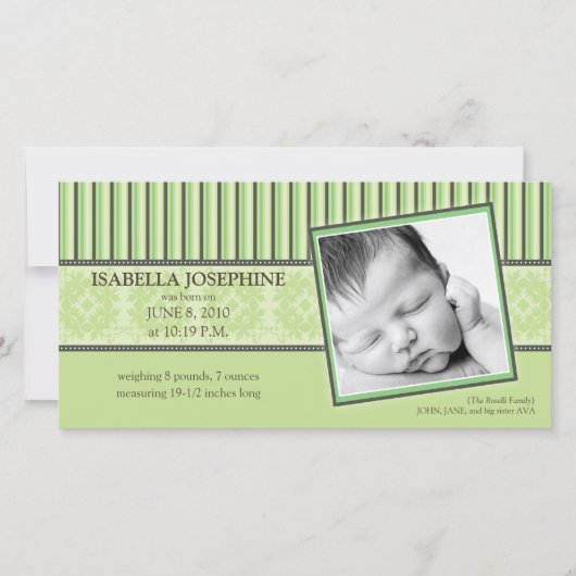 Ankündigung von Damask & Stripes Lime Green (Vorderseite)