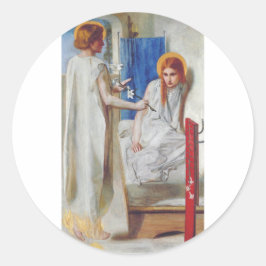 Ankündigung von Dante Gabriel Rossetti Runder Aufkleber