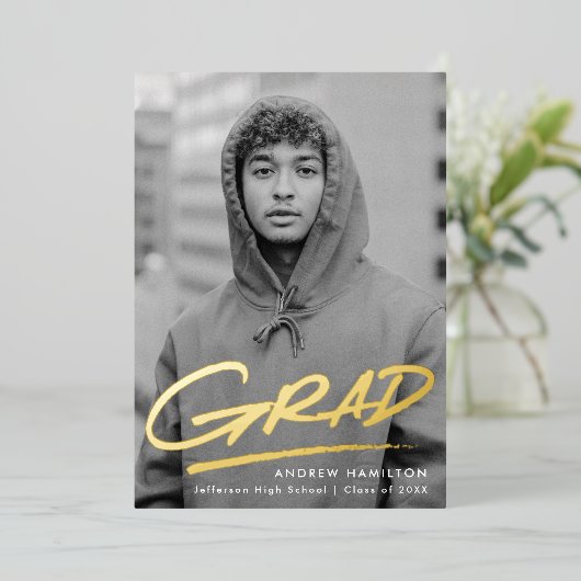 Ankündigung von Dashed Grad Foil Foto Abschluss (Stehend vorne)