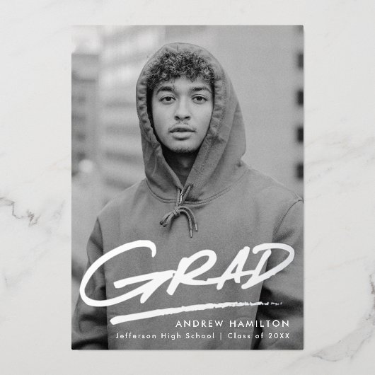 Ankündigung von Dashed Grad Foil Foto Abschluss (Vorderseite)