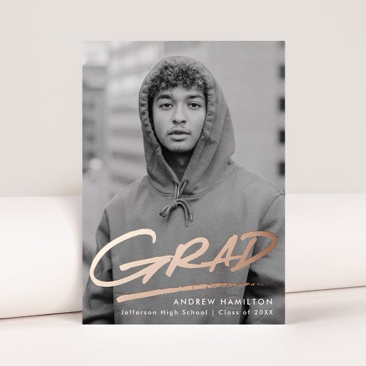 Ankündigung von Dashed Grad Foil Foto Abschluss