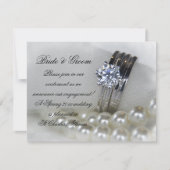 Ankündigung von Diamantrings und Perlen zur Verlob (Vorderseite)