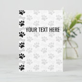 Ankündigung von Dog Paw Prints and Bones Pattern (Stehend Vorderseite)