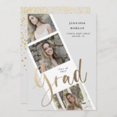 Ankündigung von drei Foto Gold Abschluss Foto (Vorne/Hinten)