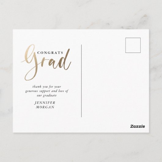 Ankündigung von drei Foto Gold Abschluss Foto Postkarte (Rückseite)