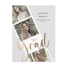 Ankündigung von drei Foto Gold Abschluss Foto