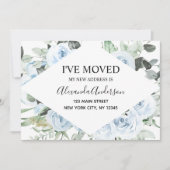 Ankündigung von Dusty Blue Floral Moving (Vorderseite)