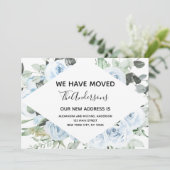 Ankündigung von Dusty Blue Floral Moving (Stehend Vorderseite)