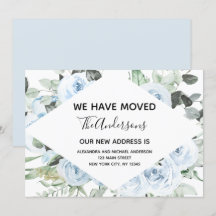 Ankündigung von Dusty Blue Floral Moving