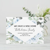 Ankündigung von Dusty Blue Floral Moving (Stehend Vorderseite)