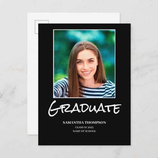 Ankündigung von einfachen Foto Abschluss Postkarte (Vorne/Hinten)