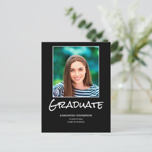 Ankündigung von einfachen Foto Abschluss Postkarte (Stehend Vorderseite)