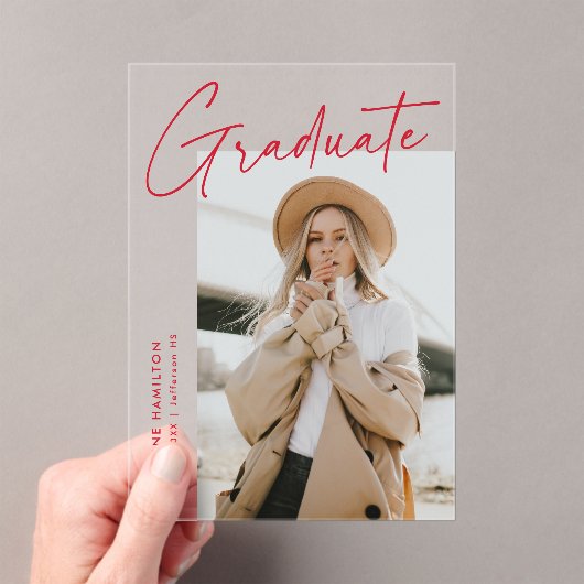 Ankündigung von einfachen Red Script-Acryl-Abschlü (Insitu (Handheld))