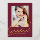 Ankündigung von Elegance Foil Script Maroon Abschl (Vorderseite)