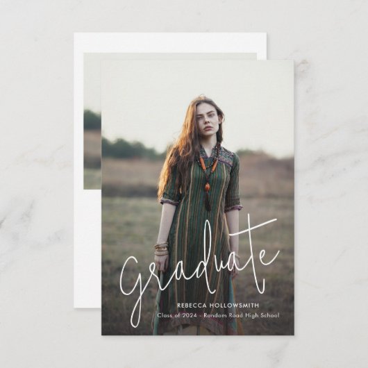 Ankündigung von Elegant Grad Foto Script Abschluss (Vorne/Hinten)