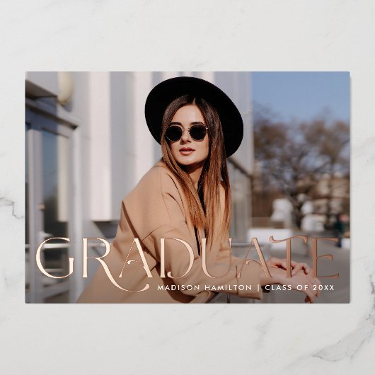 Ankündigung von Elegante Graduate Foil Abschluss (Vorderseite)