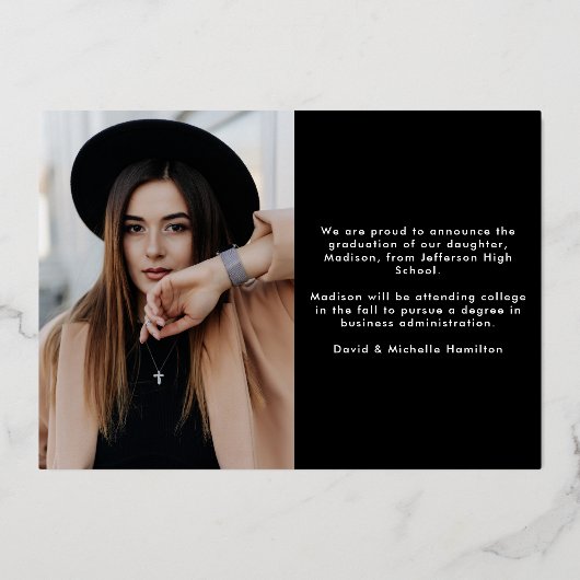 Ankündigung von Elegante Graduate Foil Abschluss (Rückseite)