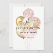 Ankündigung von Elegante Monogram Glitzer Balloons (Vorderseite)