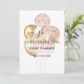 Ankündigung von Elegante Monogram Glitzer Balloons (Stehend Vorderseite)