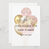 Ankündigung von Elegante Monogram Glitzer Balloons (Vorne/Hinten)