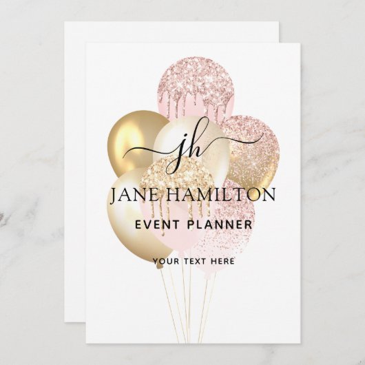 Ankündigung von Elegante Monogram Glitzer Balloons (Vorne/Hinten)