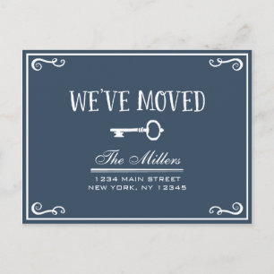 Ankündigung von Elegante Navy Blue Key Moving