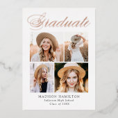 Ankündigung von Elegante Rose Foil Script Abschlus (Vorderseite)