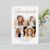 Ankündigung von Elegante Rose Foil Script Abschlus (Stehend vorne)