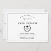 Ankündigung von elegantem Black & White Grad Foto (Vorderseite)