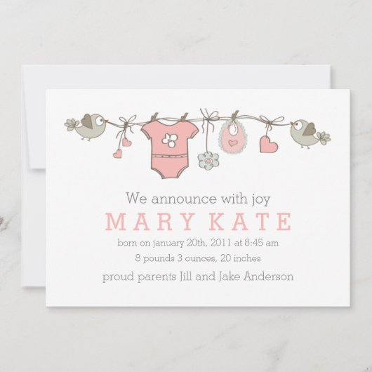 Ankündigung von elegantem Mädchen (Vorderseite)