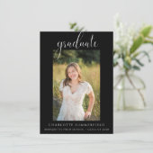 Ankündigung von elegantem Script Black Abschluss (Stehend Vorderseite)