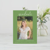 Ankündigung von elegantem Script Green Abschluss (Stehend Vorderseite)