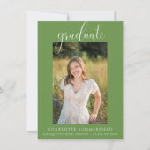 Ankündigung von elegantem Script Green Abschluss (Vorderseite)