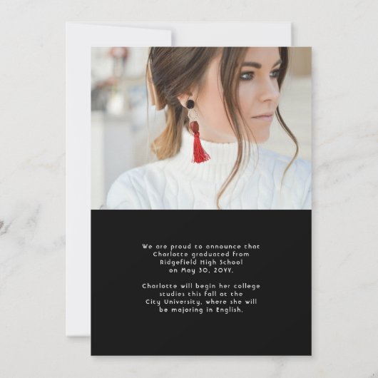 Ankündigung von elegantem Script Multi-Foto-Abschl (Rückseite)