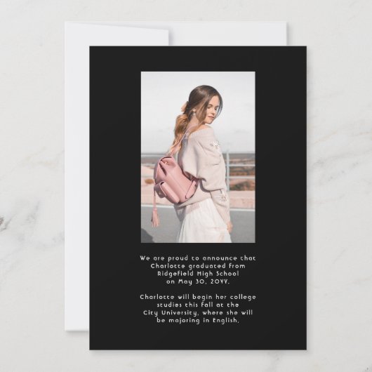 Ankündigung von elegantem Script Multi-Foto-Abschl (Rückseite)