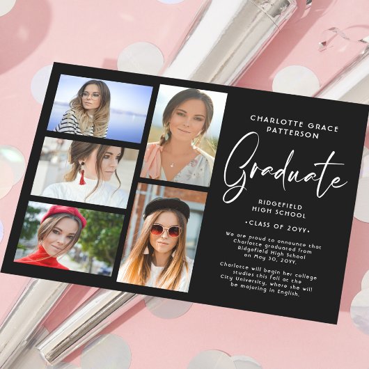 Ankündigung von elegantem Script Multi-Foto-Abschl