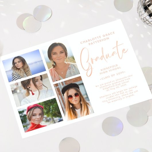 Ankündigung von elegantem Script Multi-Foto-Abschl