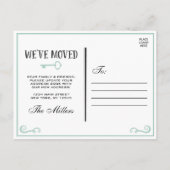 Ankündigung von eleganten Mint Green Key Moving (Rückseite)