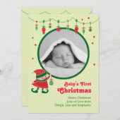 Ankündigung von Elf Baby zum ersten Weihnachtsfest (Vorne/Hinten)